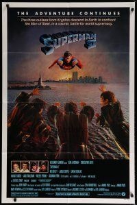 6g833 SUPERMAN II 1sh '81 Christopher Reeve, Terence Stamp, battle over New York City!