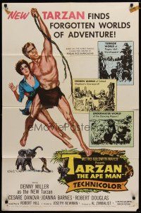 6g848 TARZAN THE APE MAN 1sh '59 Edgar Rice Burroughs, Denny Miller & sexy Joanna Barnes!