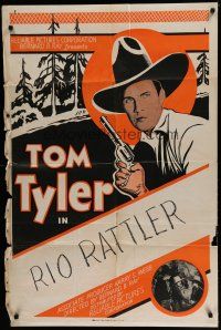 6g895 TOM TYLER stock 1sh '40s a reckless riding romeo in a roaring drama of the west!