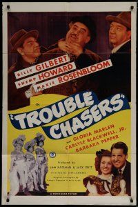 6g905 TROUBLE CHASERS 1sh '45 Shemp Howard & pro boxer Slapsie Maxie Rosenbloom!