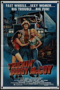 6g907 TRUCKIN' BUDDY McCOY 1sh '84 fast wheels, sexy women, big trouble, Terence Knox!