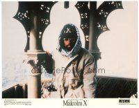 6h582 MALCOLM X color 11x14 still '92 great candid image of director Spike Lee posing on balcony!