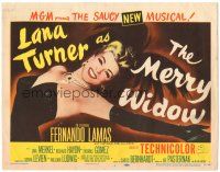 6h076 MERRY WIDOW TC '52 great art of sexy smiling Lana Turner, the saucy new musical!