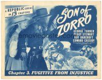 6h109 SON OF ZORRO chapter 3 TC '47 masked George Turner in title role, cool Republic serial!