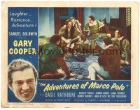 6h152 ADVENTURES OF MARCO POLO LC #4 R54 Gary Cooper & Sigrid Gurie in circle with 4 other men!