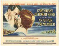 6h006 AFFAIR TO REMEMBER TC '57 romantic c/u art of Cary Grant about to kiss Deborah Kerr!