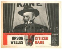 6h248 CITIZEN KANE LC #2 R56 best image of Orson Welles as Charles Foster Kane giving speech!