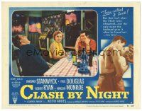 6h254 CLASH BY NIGHT LC #2 '52 Fritz Lang, Barbara Stanwyck between Paul Douglas & Robert Ryan!
