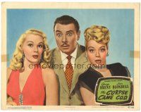6h263 CORPSE CAME C.O.D. LC #8 '47 wacky image of George Brent, Leslie Brooks & Adele Jergens!