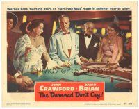 6h279 DAMNED DON'T CRY LC #6 '50 smoking Joan Crawford is not doing well gambling at roulette!