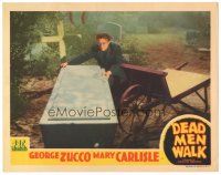 6h289 DEAD MEN WALK LC '43 close up of Dwight Frye stealing coffin from graveyard!