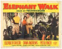 6h319 ELEPHANT WALK LC #6 '54 sexy Elizabeth Taylor, Dana Andrews & Peter Finch standing in jeep!