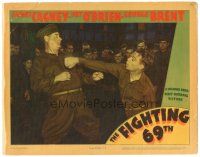 6h336 FIGHTING 69th LC '40 crowd of soldiers watches James Cagney throw a punch at Alan Hale!