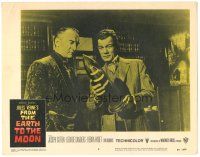 6h356 FROM THE EARTH TO THE MOON LC #3 '58 Josephy Cotten shows George Sanders a scale model!