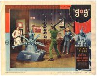 6h383 GOG LC #8 '54 Constance Dowling watches Richard Egan & Herbert Marshall attack killer machine!