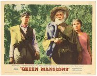 6h410 GREEN MANSIONS LC #5 '59 Lee J. Cobb leads Audrey Hepburn & Anthony Perkins to secret places