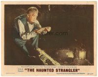 6h423 HAUNTED STRANGLER LC #3 '58 Boris Karloff opens the grave of the Haymarket Strangler!