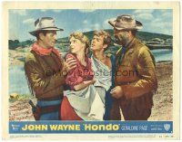 6h440 HONDO LC #8 '53 3-D cowboys John Wayne & Ward Bond help Geraldine Page!