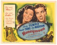 6h043 HONEYMOON TC '47 great artwork of newlyweds Shirley Temple & Guy Madison in Mexico!