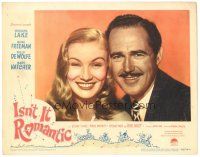 6h483 ISN'T IT ROMANTIC LC #6 '48 great close up of sexy Veronica Lake & Patric Knowles!