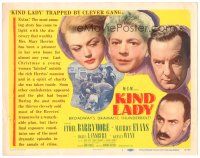 6h057 KIND LADY TC '51 John Sturges, Ethel Barrymore, Keenan Wynn & Angela Lansbury!