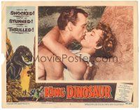 6h507 KING DINOSAUR LC #2 '55 romantic close up of Bill Bryant & Wanda Curtis, dinosaur border art