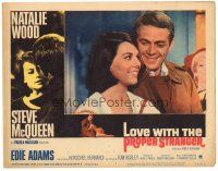 6h566 LOVE WITH THE PROPER STRANGER LC #1 '64 smiling close up of Natalie Wood & Steve McQueen!