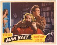 6h583 MAN BAIT LC #6 '52 close up of Peter Reynolds grabbing sexiest Diana Dors!