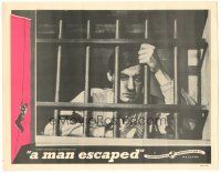 6h584 MAN ESCAPED LC '57 Robert Bresson's French Resistance classic, c/u of man in prison!