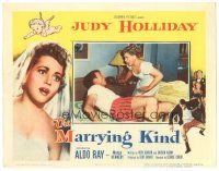 6h597 MARRYING KIND LC '52 Judy Holliday is shocked to find Aldo Ray sleeping in her room!