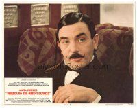 6h626 MURDER ON THE ORIENT EXPRESS LC #7 '74 super close up of Albert Finney as Hercule Poirot!