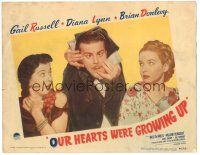 6h663 OUR HEARTS WERE GROWING UP LC '46 wacky Billy De Wolfe between Gail Russell & Diana Lynn!