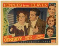 6h672 PENNIES FROM HEAVEN LC '36 close up of Bing Crosby staring at pretty Madge Evans!