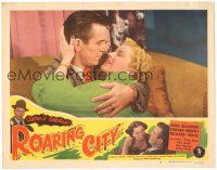 6h738 ROARING CITY LC #5 '51 romantic close up of Hugh Beaumont about to kiss Joan Valerie!