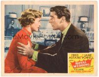 6h746 ROYAL WEDDING LC #8 '51 great close up of Jane Powell & Peter Lawford, Stanley Donen!