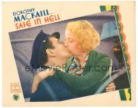 6h753 SAFE IN HELL LC '31 romantic c/u of Dorothy Mackaill kissing Donald Cook, William Wellman!