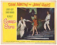 6h766 SCARED STIFF LC #7 '53 sexy Lizabeth Scott between Dean Martin & Jerry Lewis on stairs!