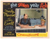 6h778 SEVEN YEAR ITCH LC #6 '55 Billy Wilder, Moore & Marilyn Monroe w/ toe caught in tub!