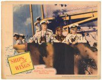 6h790 SHIPS WITH WINGS LC '42 close up of English World War II officers on ship!
