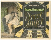 6h113 STREET ANGEL TC '28 romantic close up of Janet Gaynor & Charles Farrell, cool deco design!