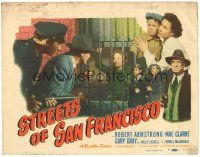 6h847 STREETS OF SAN FRANCISCO TC '49 Robert Armstrong looks at Gary Gray behind bars, Mae Clarke