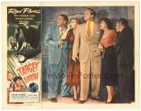 6h862 TARGET EARTH LC '54 great close image of scared Richard Denning & top cast members!