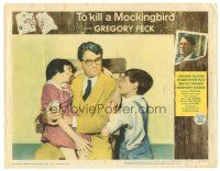 6h902 TO KILL A MOCKINGBIRD LC #2 '63 best close up of Gregory Peck as Atticus with Jem & Scout!