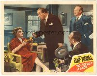 6h903 TO PLEASE A LADY LC #4 '50 Roland Winters & Adolphe Menjou look at Barbara Stanwyck w/shoe!