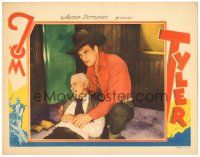 6h904 TOM TYLER LC '40s full-color stock lobby card  w/ image of the cowboy star holding Lafe McKee!