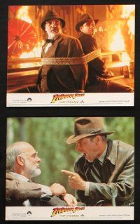 6j078 INDIANA JONES & THE LAST CRUSADE 8 color English FOH LCs '89 images of Ford & Sean Connery!