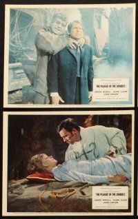 6j093 PLAGUE OF THE ZOMBIES 8 color English FOH LCs '66 Hammer horror, great undead monster image!