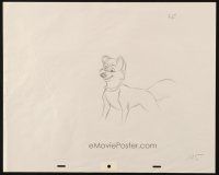 6k003 FOX & THE HOUND animation art '81 Walt Disney cartoon, cool drawing of Tod the fox!