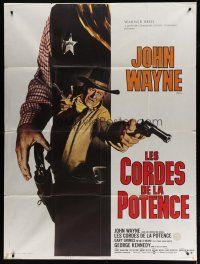 6k587 CAHILL French 1p '73 best completely different art showing all of John Wayne!