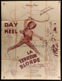 6k588 CALAMITY JANE French 1p R50s different art of cowgirl Doris Day lashing her whip!